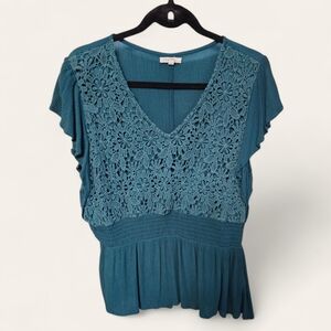 Ladies Blouse, Teal Green